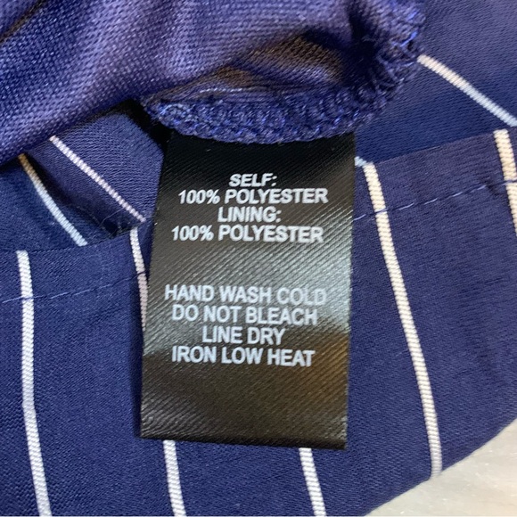 NWT Lulus Ruffle and Flow Navy Striped Shorts Backless Romper - Picture 10 of 11